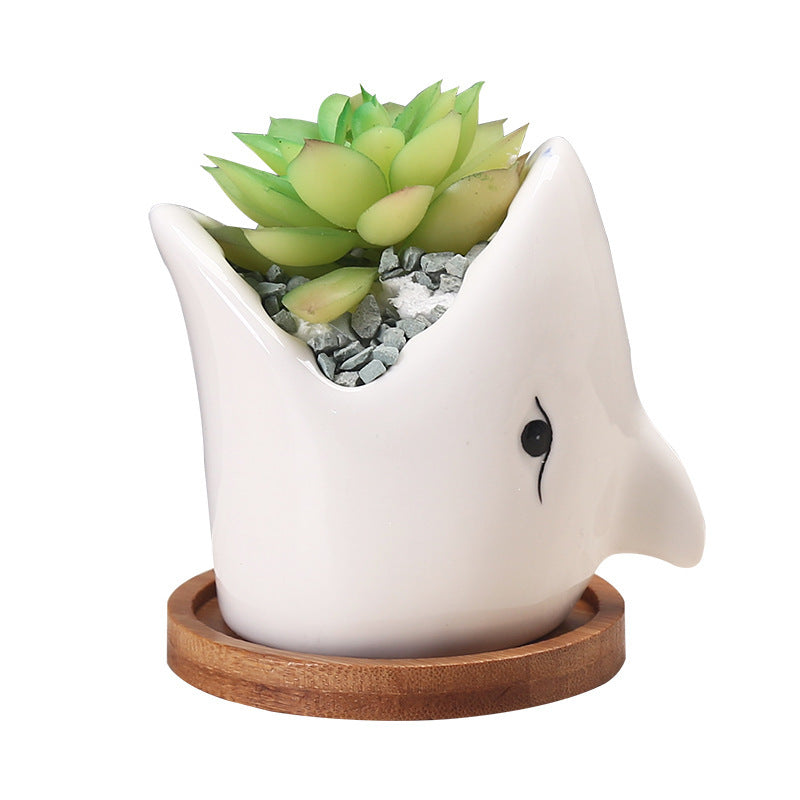 Cartoon Ceramic Flower Pots European-style Simple Indoor