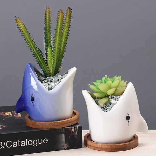 Cartoon Ceramic Flower Pots European-style Simple Indoor